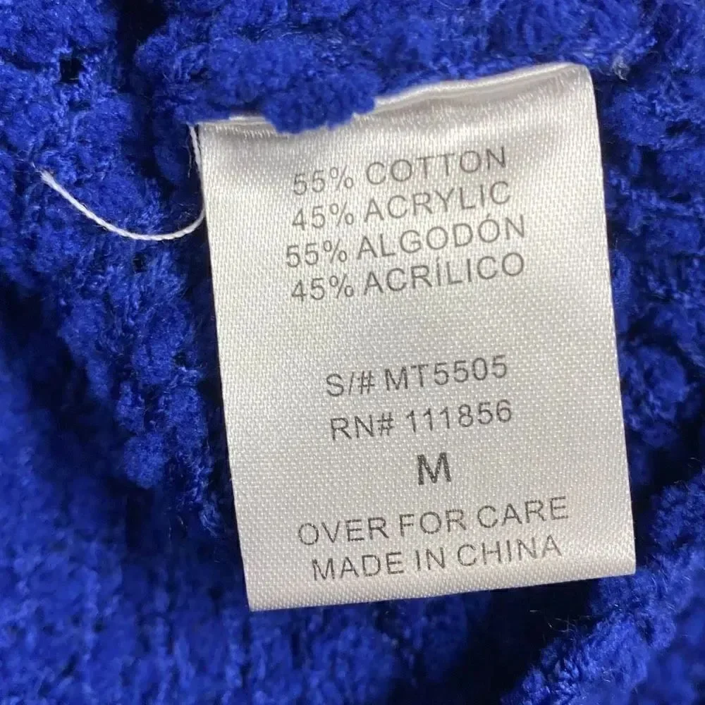 Cherish Royal Blue Short Sleeve Tunic Sweater Size Medium